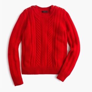 J. Crew 100% Wool Red Cable Knit Sweater XXS